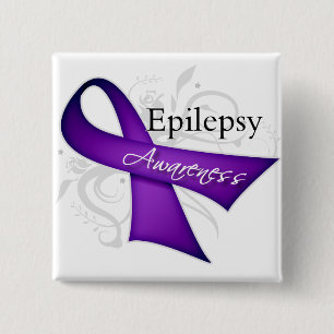 Chapa Cuadrada Epilepsia Awareness Ribbon