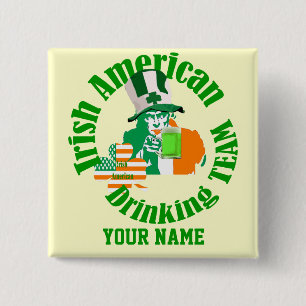 Chapa Cuadrada Equipo de beber irlandés-americano, Día de San Pat