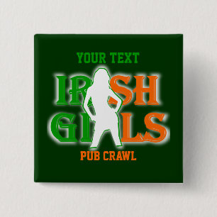 Chapa Cuadrada Equipo de bebida de chicas irlandeses personalizad