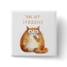 eres perfecto - insignia de gato naranja