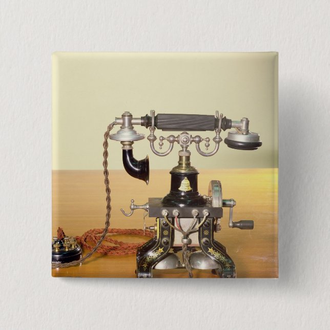 Chapa Cuadrada Ericsson llama por teléfono, 1890 (Anverso)