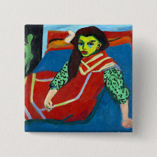 Chapa Cuadrada Ernst Ludwig Kirchner Chica sentada Fränzi Fehrman