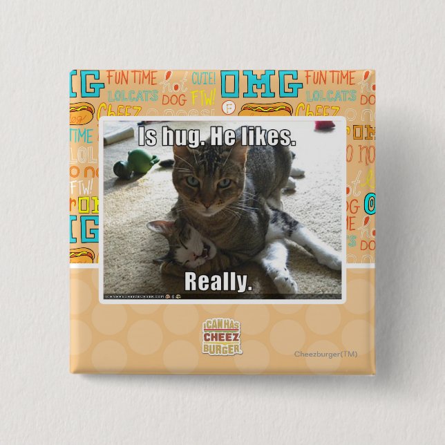 Chapa Cuadrada Es abrazo. Le gusta. (Anverso)