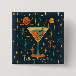 Chapa Cuadrada Es hora del Martini Atómico Estrellas Cósmicas