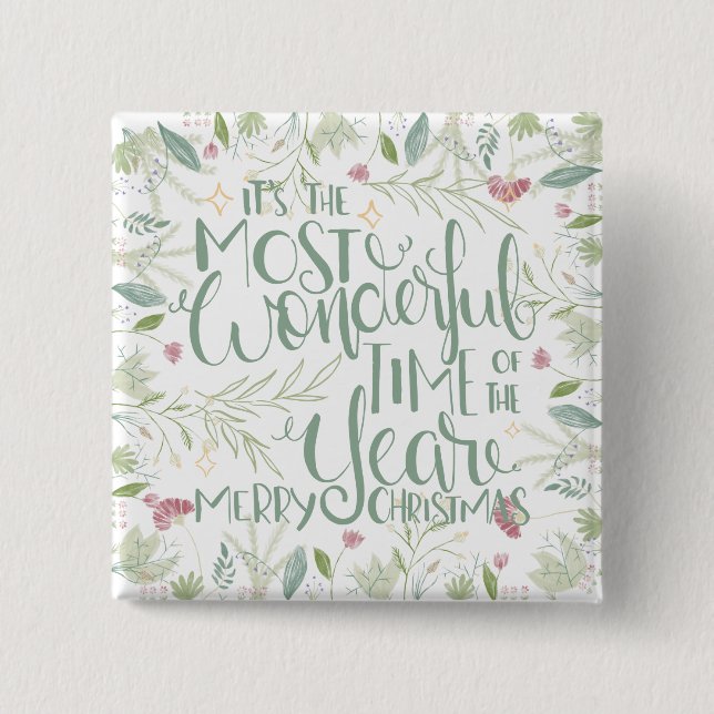Chapa Cuadrada Es la época más maravillosa del año Navidades (Anverso)