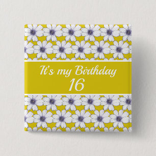 Chapa Cuadrada Es mi cumpleaños Personalizado