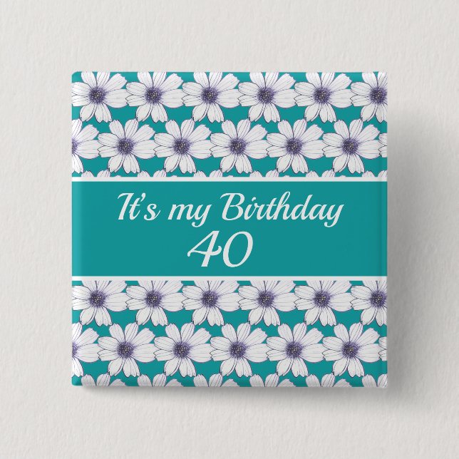 Chapa Cuadrada Es mi cumpleaños Personalizado (Anverso)