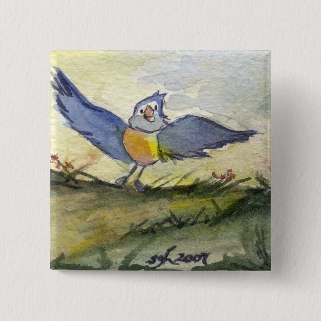 Chapa Cuadrada Es un día azul del pájaro (Anverso)