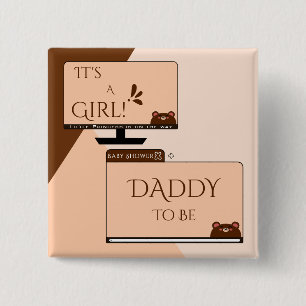Chapa Cuadrada ¡Es una niña! Oso lindo Pantalla de computadora Fu