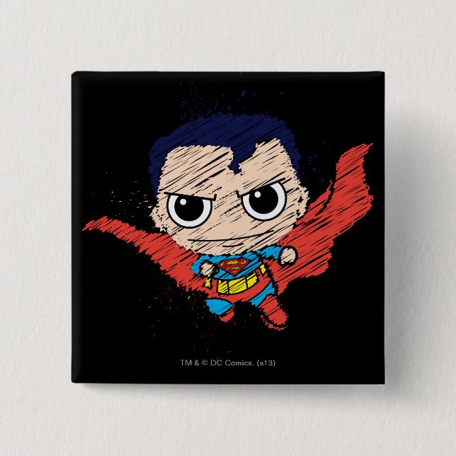 Chapa Cuadrada Esbozo Mini Superman (Anverso)