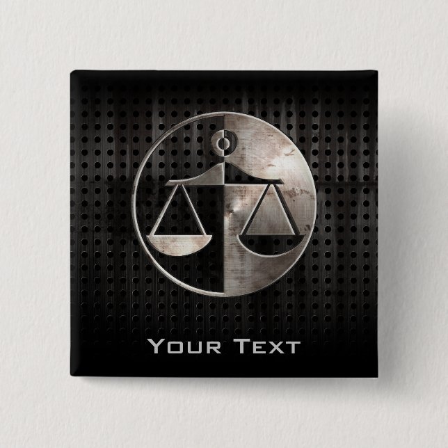 Chapa Cuadrada Escalas rugosas de la justicia (Anverso)