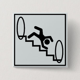 Chapa Cuadrada Escaleras de Stickman - peligro