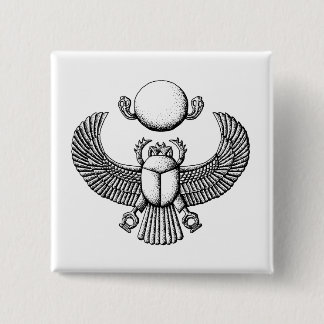 Chapa Cuadrada Escarabajo egipcio antiguo blanco y negro