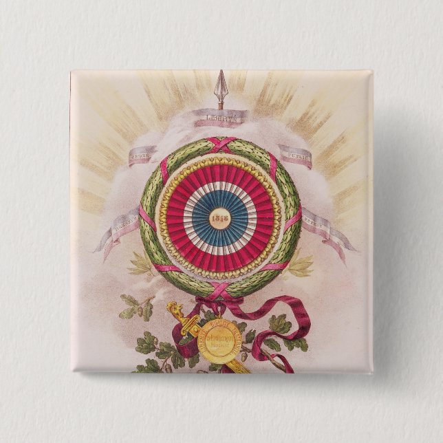 Chapa Cuadrada Escarapela, emblema de 1848 (Anverso)