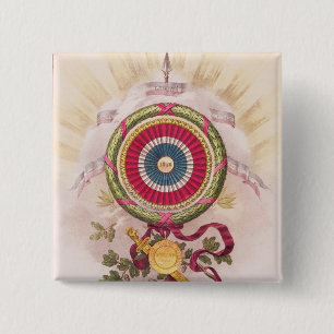Chapa Cuadrada Escarapela, emblema de 1848