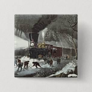 Chapa Cuadrada Escena americana del ferrocarril, 1871