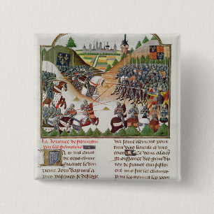Chapa Cuadrada Escena de batalla f.183 del franco 2691, por Jehan