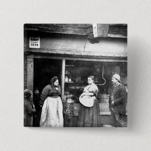 Chapa Cuadrada Escena de la calle en el Victorian Londres
