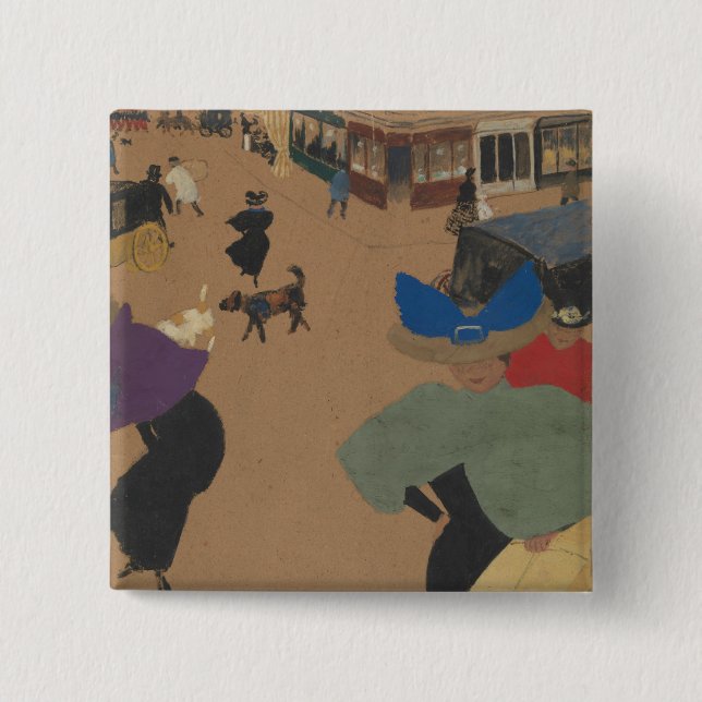 Chapa Cuadrada Escena de la calle en París (Anverso)