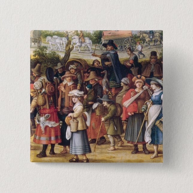 Chapa Cuadrada Escena de la guerra (Anverso)