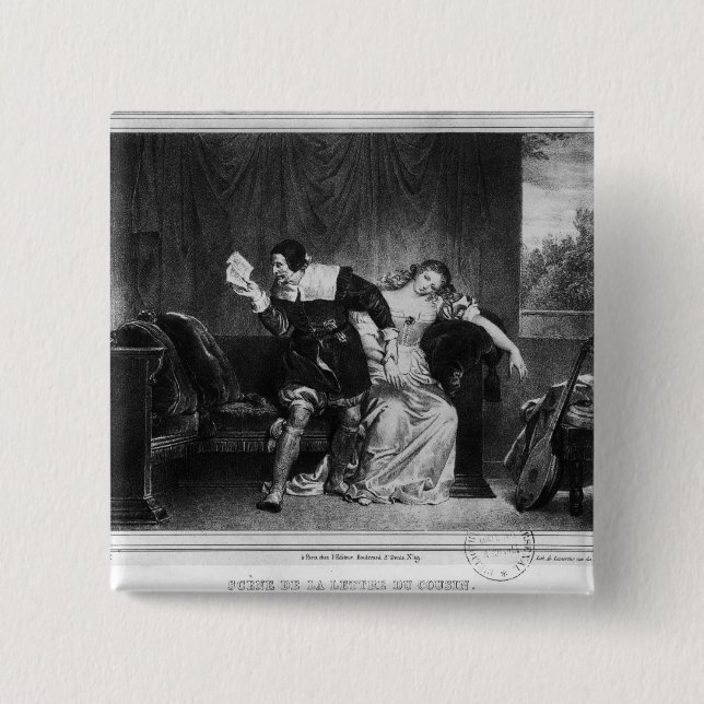 Chapa Cuadrada Escena de la letra del primo (Anverso)