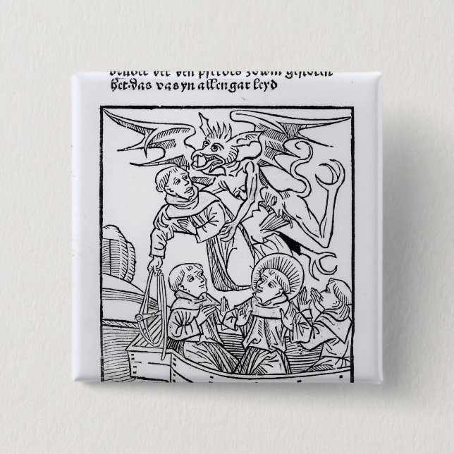 Chapa Cuadrada Escena 'de la navegación de St. Brendan (Anverso)