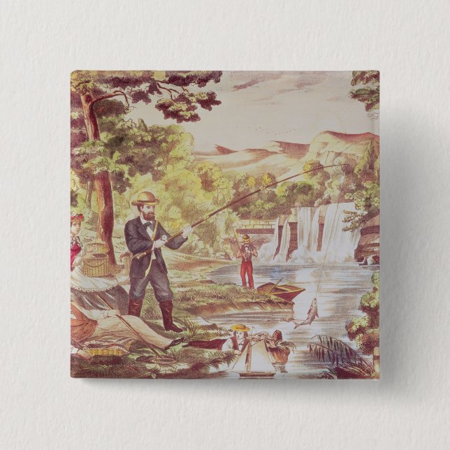 Chapa Cuadrada Escena de la pesca (Anverso)