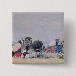 Chapa Cuadrada Escena de la playa, Trouville, 1873