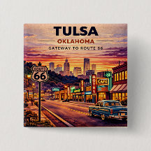 Escena de viaje vintage Ruta 66 Tulsa Oklahoma