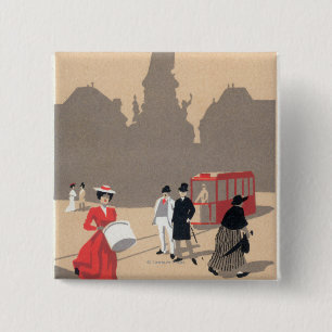 Chapa Cuadrada Escena del art déco de Place de la Republique