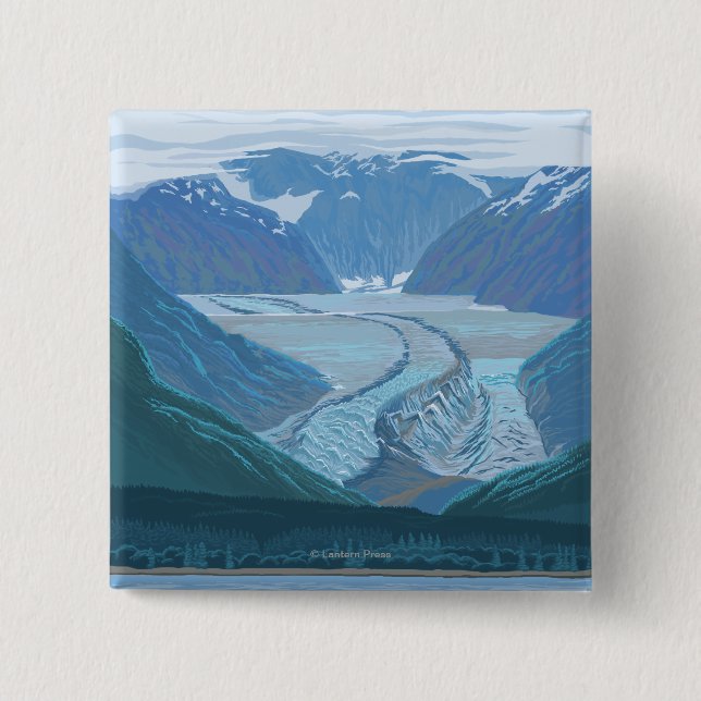 Chapa Cuadrada Escena glaciar - Seldovia, Alaska (Anverso)