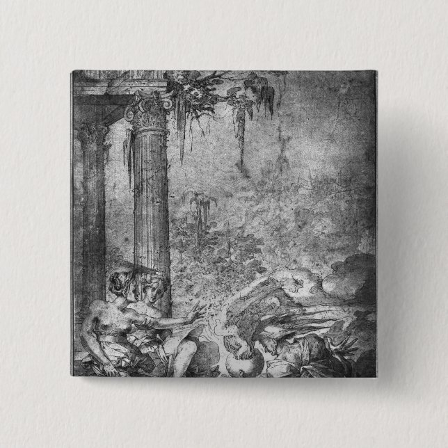 Chapa Cuadrada Escena mágica (Anverso)