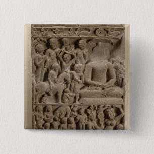 Chapa Cuadrada Escenas a partir de la vida de Buda, Sarnath,