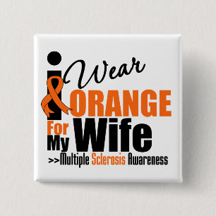 Chapa Cuadrada Esclerosis múltiple llevo el naranja para mi