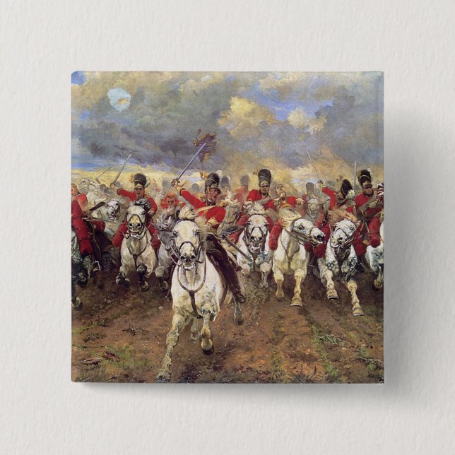 Chapa Cuadrada Escocia Para Siempre (Oficiales De Caballería) (Mi (Anverso)