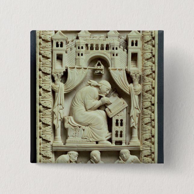 Chapa Cuadrada Escritura de St Gregory con los escribanos abajo (Anverso)