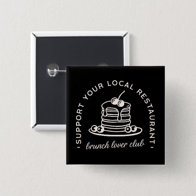 Chapa Cuadrada Escuadrón del club de amantes de Brunch (Anverso y reverso)