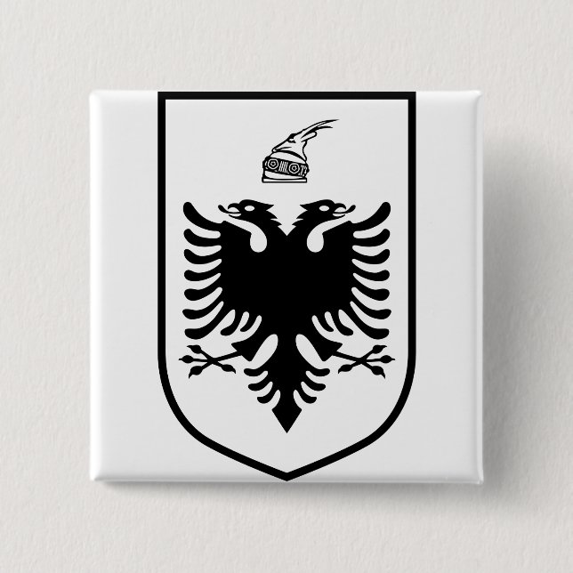 Chapa Cuadrada Escudo de Albania (Anverso)