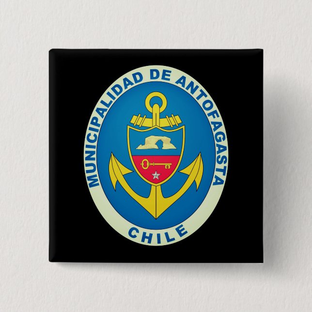 Chapa Cuadrada Escudo de armas de Antofagasta, Chile (Anverso)