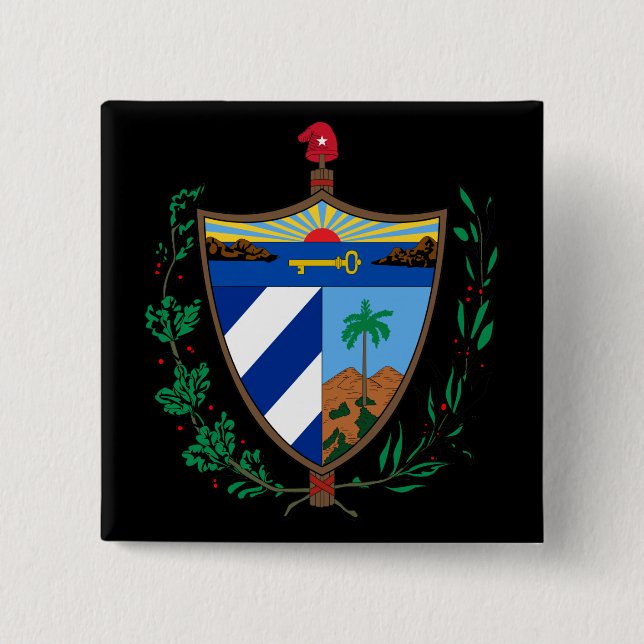Chapa Cuadrada escudo de armas de cuba (Anverso)
