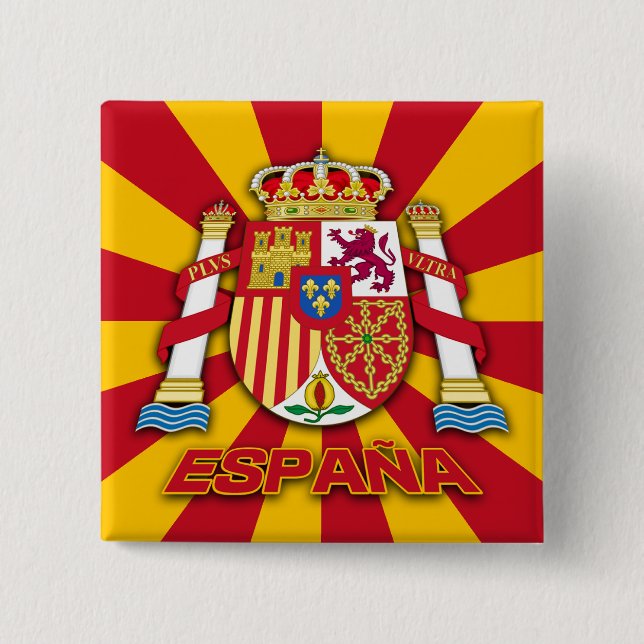 Chapa Cuadrada Escudo de armas de España (Anverso)