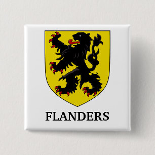 Chapa Cuadrada Escudo de Armas de Flandes León Heráldico