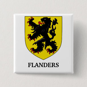 Chapa Cuadrada Escudo de Armas de Flandes León Heráldico