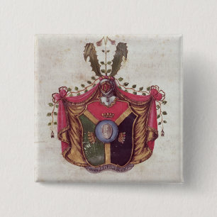 Chapa Cuadrada Escudo de armas de la familia de Linnaeus