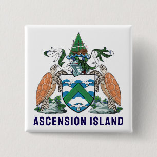 Chapa Cuadrada Escudo de armas de la Isla de Ascensión