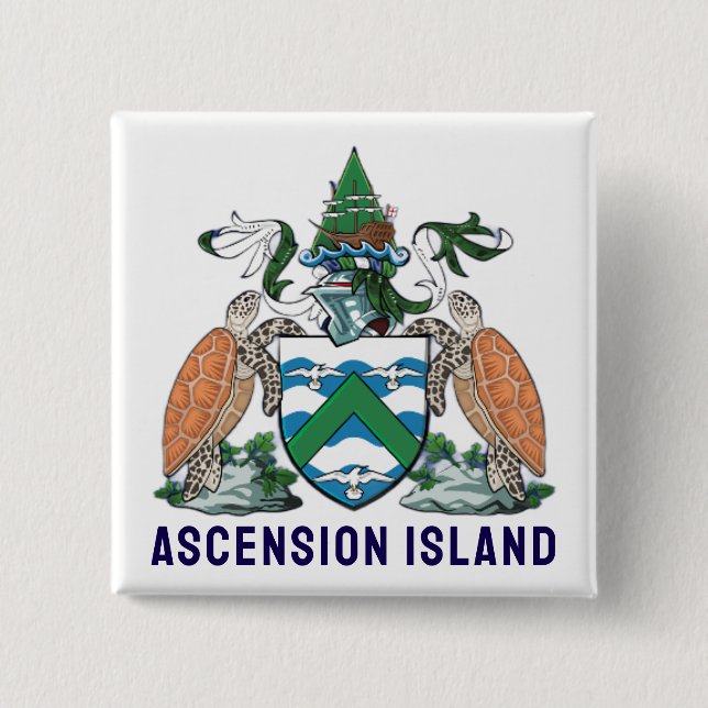 Chapa Cuadrada Escudo de armas de la Isla de Ascensión (Anverso)