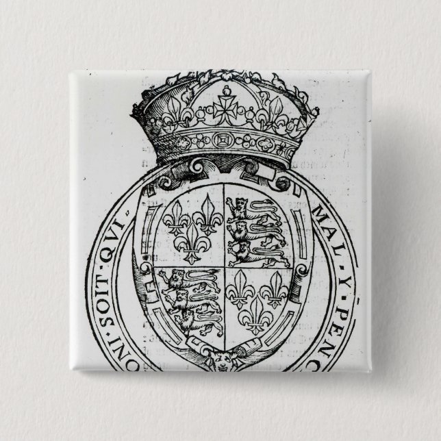 Chapa Cuadrada Escudo de armas de la reina Elizabeth I (Anverso)