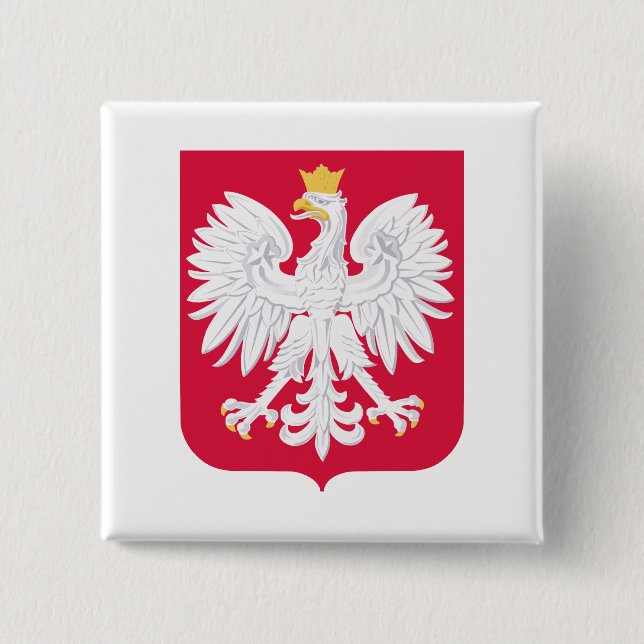 Chapa Cuadrada Escudo de armas de Polonia (Anverso)