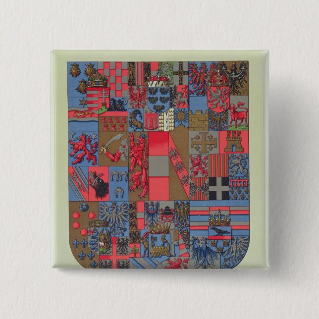 Chapa Cuadrada Escudo de armas del imperio austrohúngaro (Anverso)