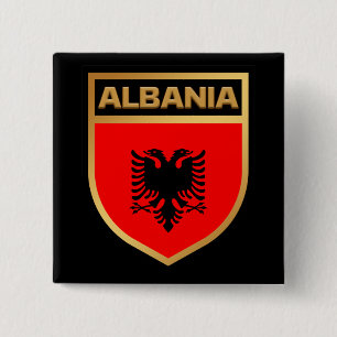 Chapa Cuadrada Escudo de bandera de Albania